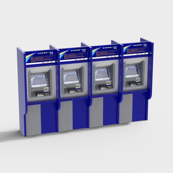 Stylish ATM Self-Service Station 3D model