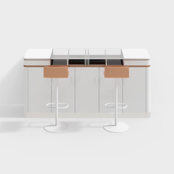 Stylish Urban Bar Counter 3D model
