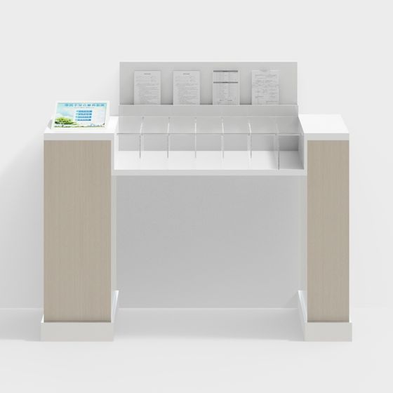 Modern Minimalist Reception Desk 3D model