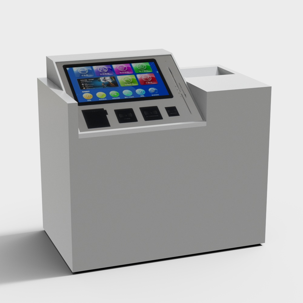 Bank lobby self-service teller machine