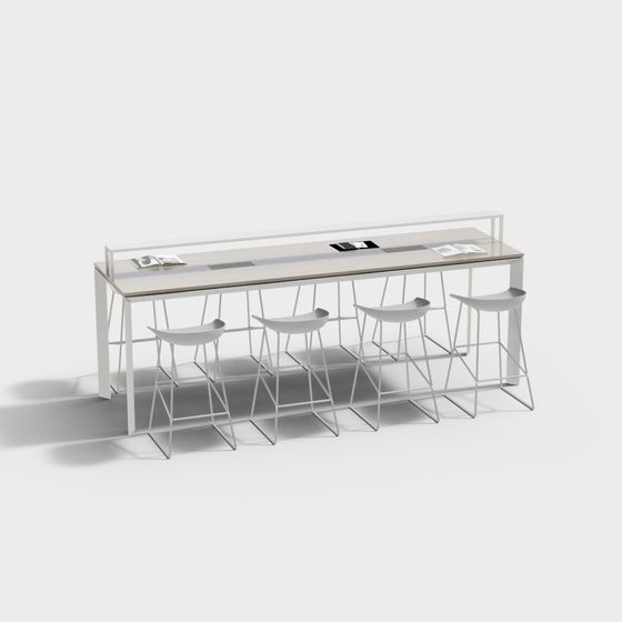Elegant Minimalist Bar Counter 3D model