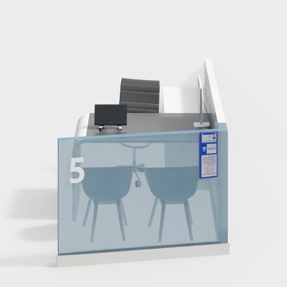 Stylish Low-Poly Office Desk 3D Model