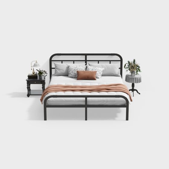 Elegant Modern Vintage Bed Frame 3D model