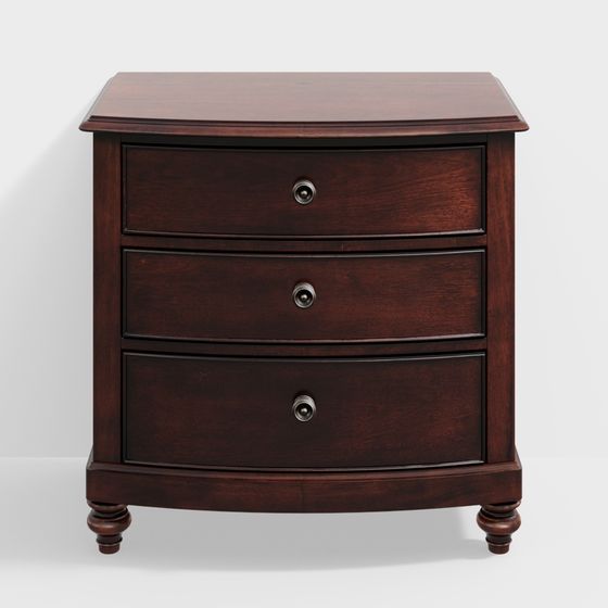 Vintage Style Nightstand 3D Model