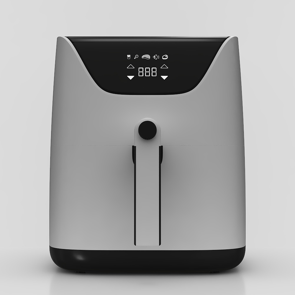 Silver black air fryer