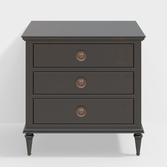 Stylish Low-Polygon Nightstand 3D model