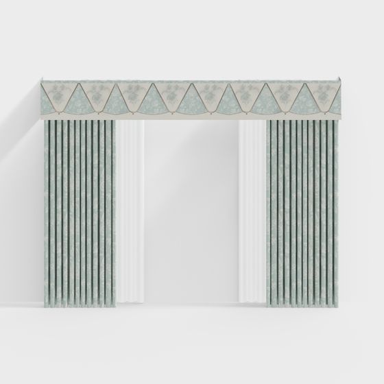 Vintage Elegance Curtain 3D model