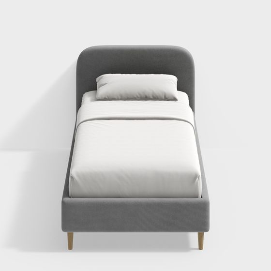 Elegant Minimalist Bed 3D model