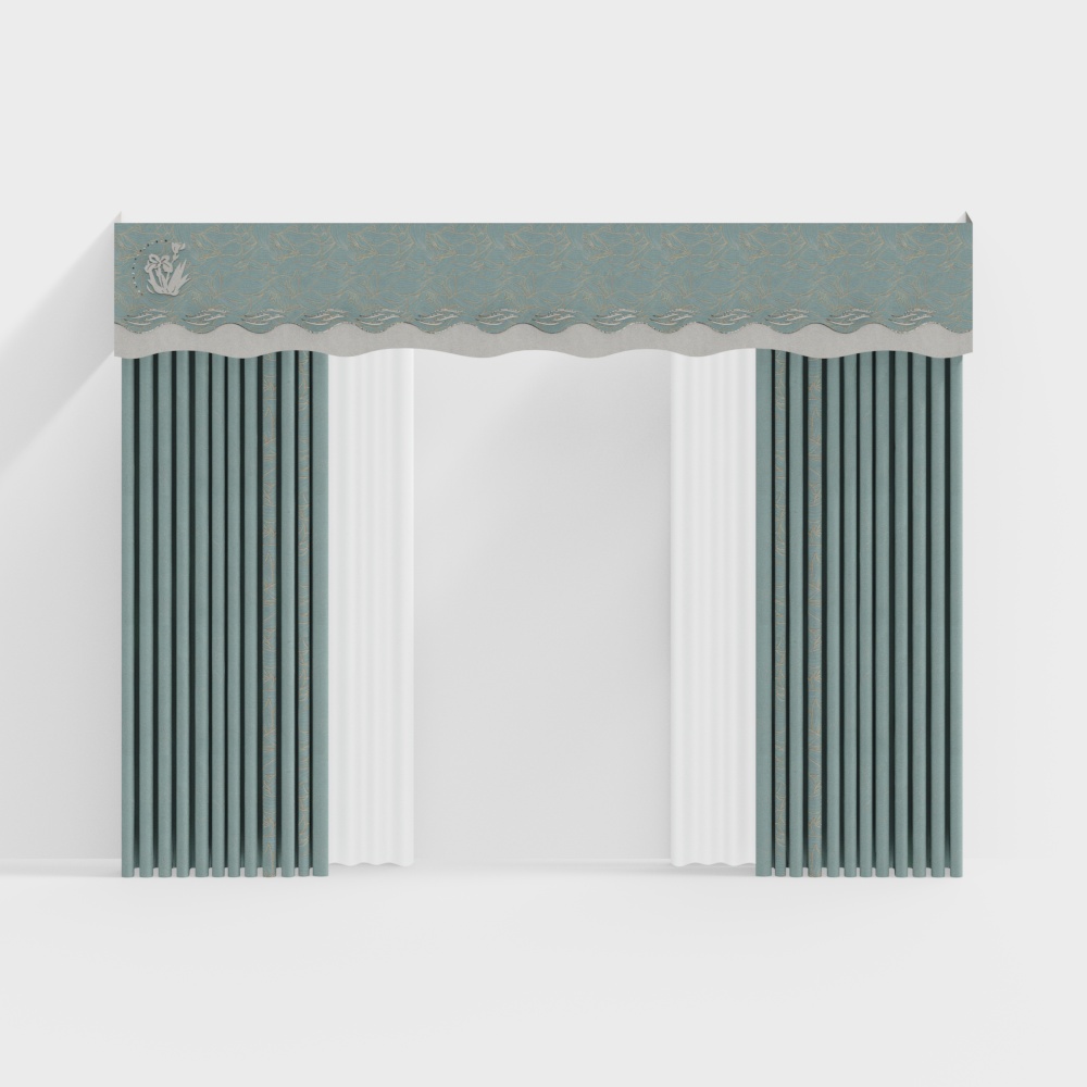 Elegant Window Treatment 3D Model