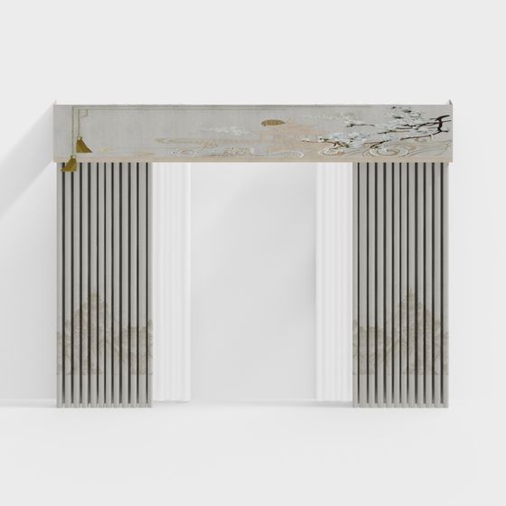 Oriental Screen 3D model - Elegant Design