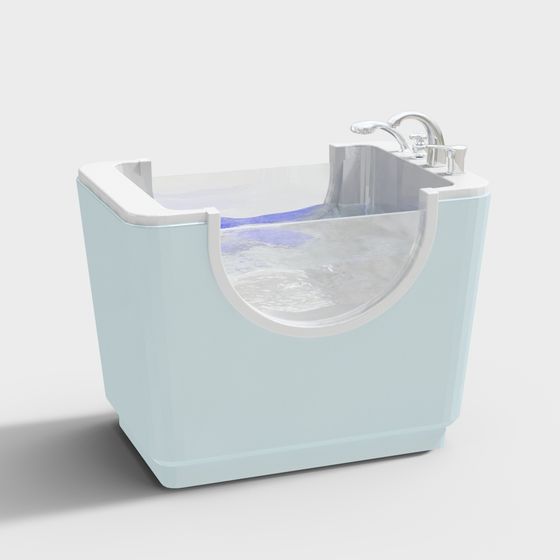 Elegant Low Polygon Bathtub 3D Model