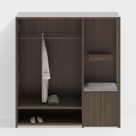 Stylish Wardrobe 3D model for Modern Spaces