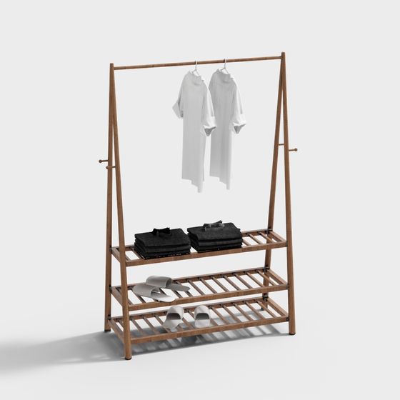 Minimalist Coat Rack 3D model for Home and Commercial Spaces
