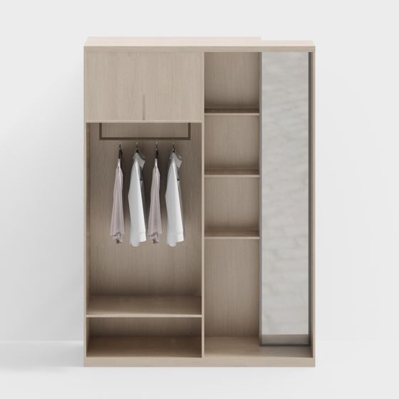 Stylish Minimalist Wardrobe 3D model