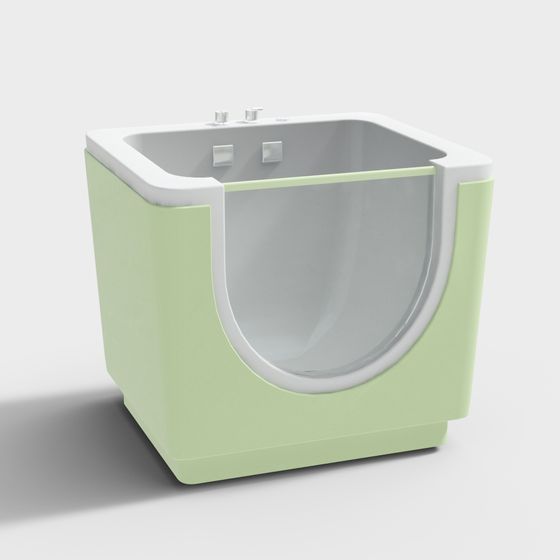 Elegant Low-Poly Bathtub 3D Model for Contemporary Designs