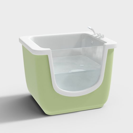 Unique Low-Polygon Bathtub 3D model