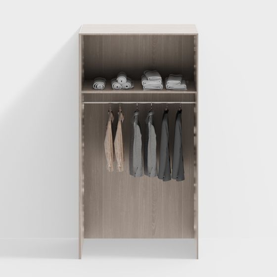 Low-Poly Modern Minimalist Wardrobe 3D model