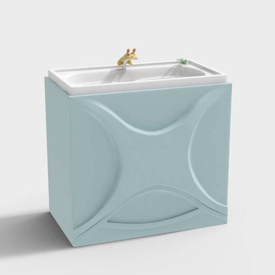 Waves Bathroom Vanity 3D Model