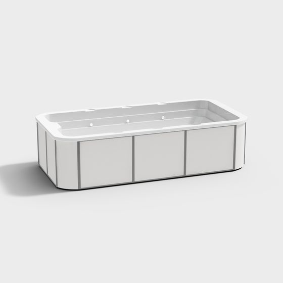 Minimalist Bathtub 3D model for Interior Design