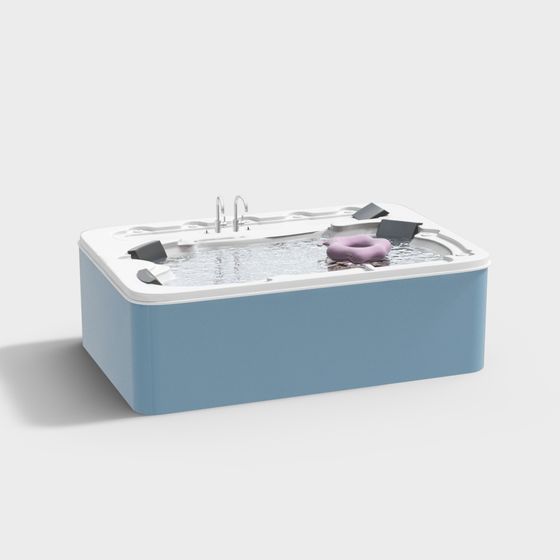 Serene Low-Polygon 3D Bathtub Model