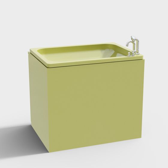 Square Bathtub 3D model for Modern Interiors