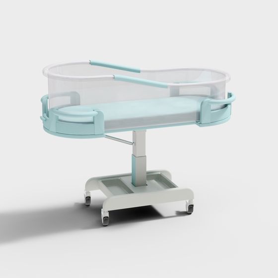 Charming Low-Poly Baby Crib 3D model