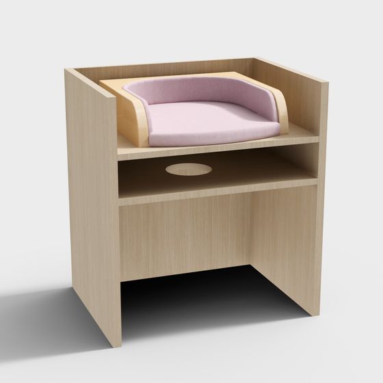 Cozy Low-Polygon Table and Chair 3D model