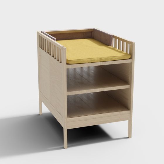 Minimalist Baby Crib 3D model