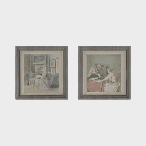 Elegant Classical Indoor Scene 3D model