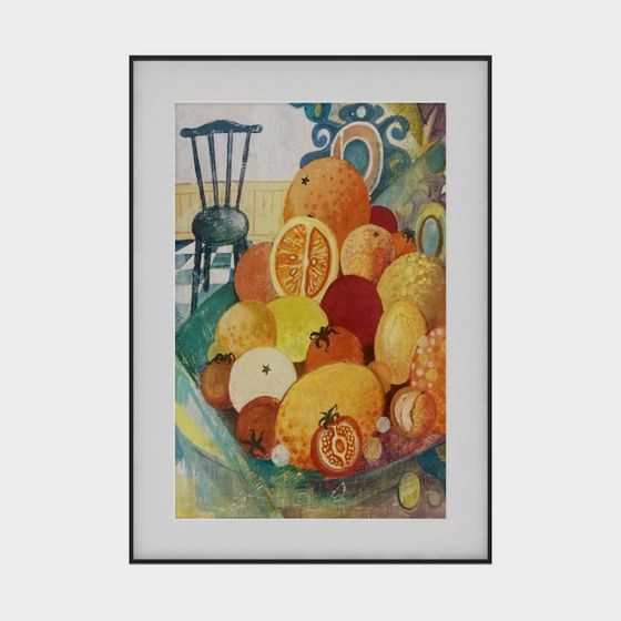 Vibrant Fruit Basket 3D Model