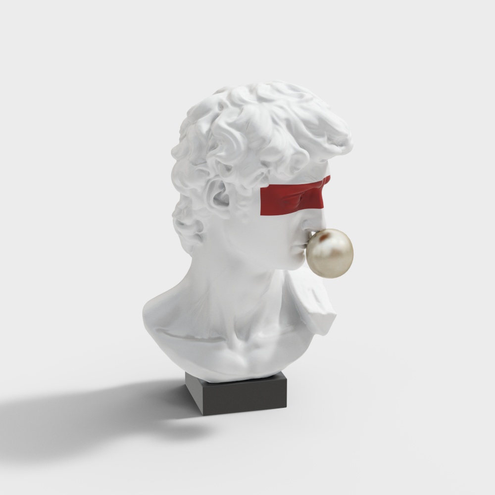 David Bust Gum Edition 3D Model – Low-Poly Artistic Sculpture
