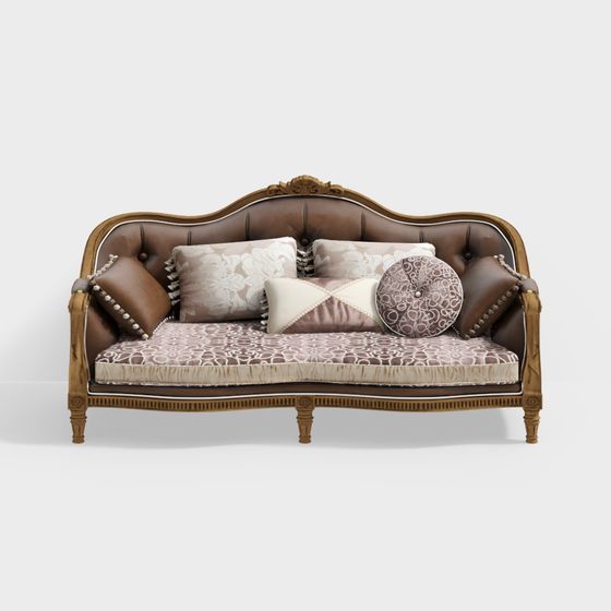 Vintage Elegance 3D model Sofa