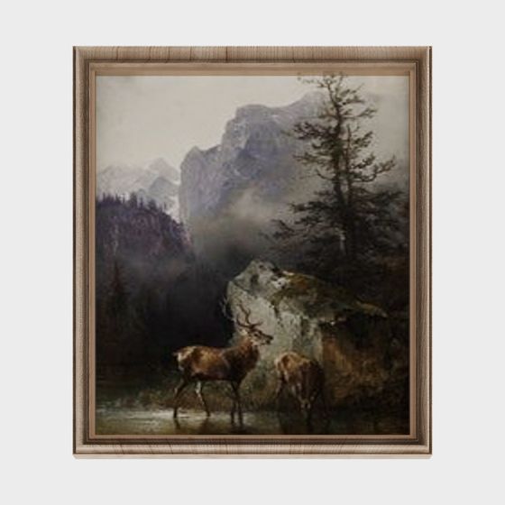 Serene Deer with Fawn 3D Model