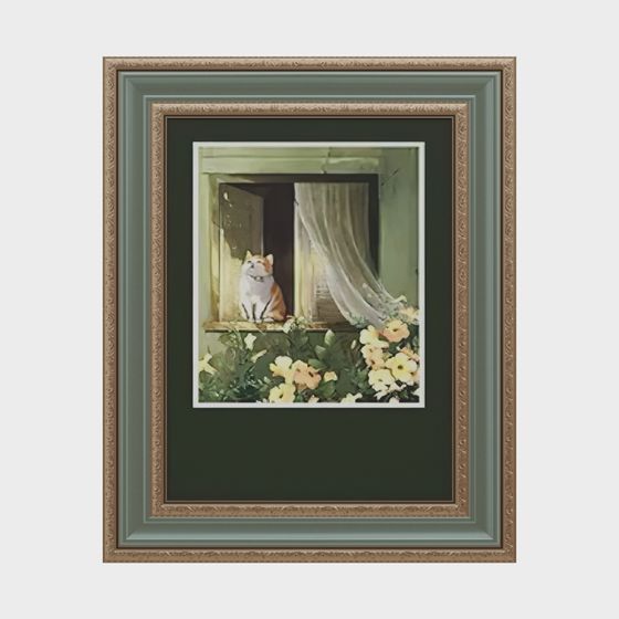 Charming Cat on the Windowsill 3D model