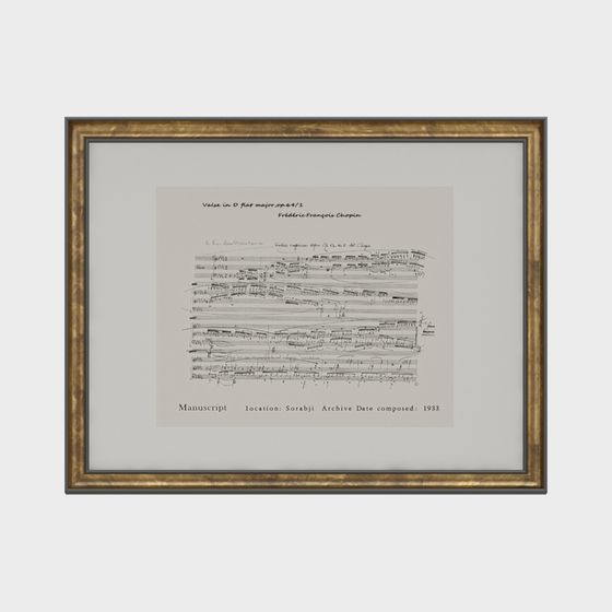 Chopin's Nocturne 3D Model in D-flat Major, Op. 64/1