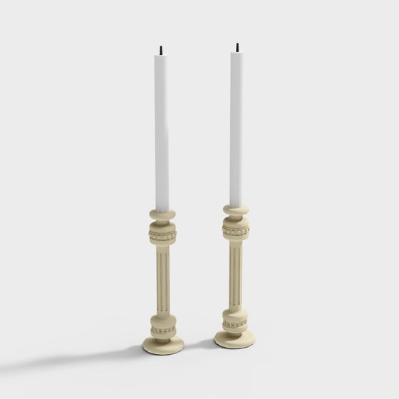 Elegant Candle Holder 3D model for Modern Art Spaces