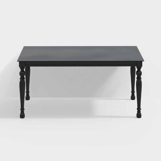 Elegant Black Wood Table 3D model