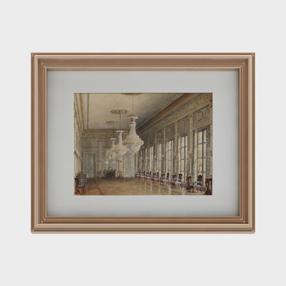 Opulent Banquet Hall 3D model for Historical Scenes