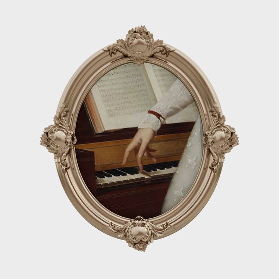 Elegant Piano Mirror Frame 3D model