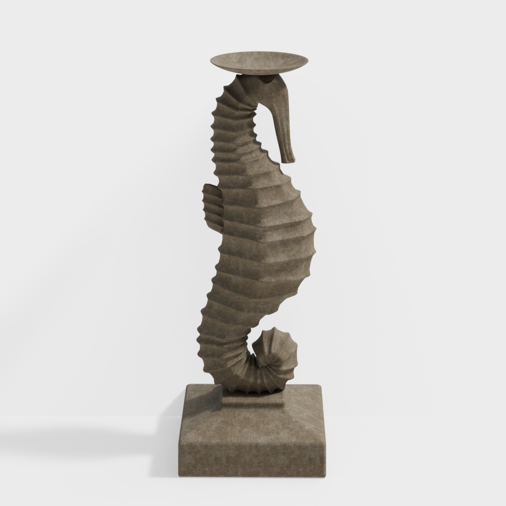 Low Polygon Seashell Candle Holder 3D model