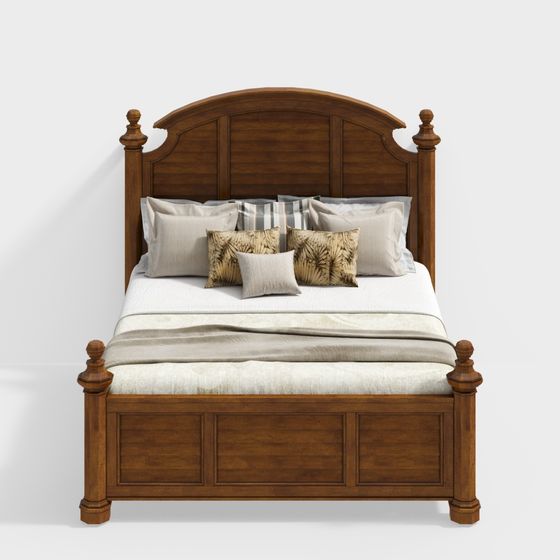 Retro Style Bed 3D model for Cozy Interiors