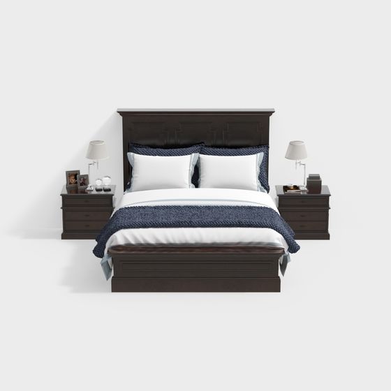 Cozy Retreat 3D model Bed for Warm Interiors