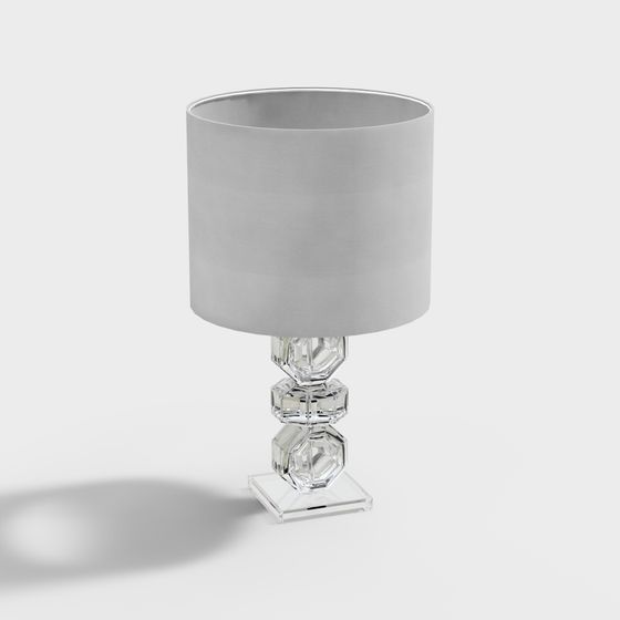 Stylish Crystal Table Lamp 3D model for Modern Interiors
