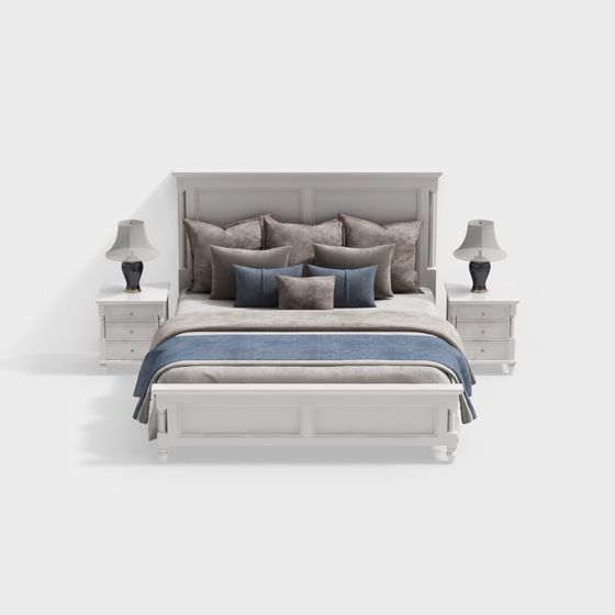 Elegant Low Poly Bed 3D model for Modern Interiors