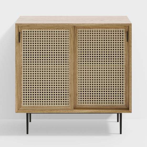Wooden Woven Cabinet 3D model for Creative Spaces