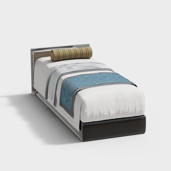 Stylish Low-Polygon Bed 3D model for Modern Spaces