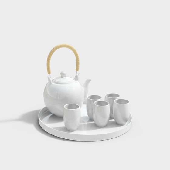 Elegant Oriental Teaware Set 3D model