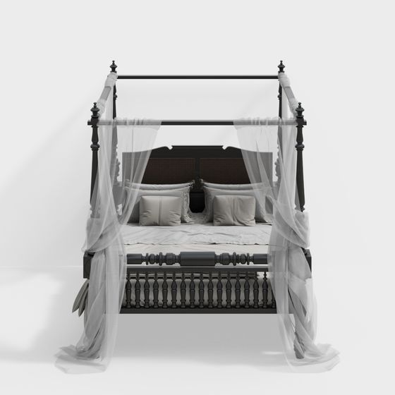 Victorian Canopy Bed 3D model