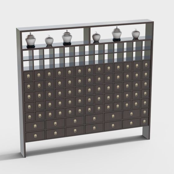 Elegant Retro Storage Cabinet 3D model