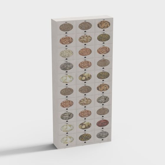 Stylish Grain Storage Cabinet 3D model